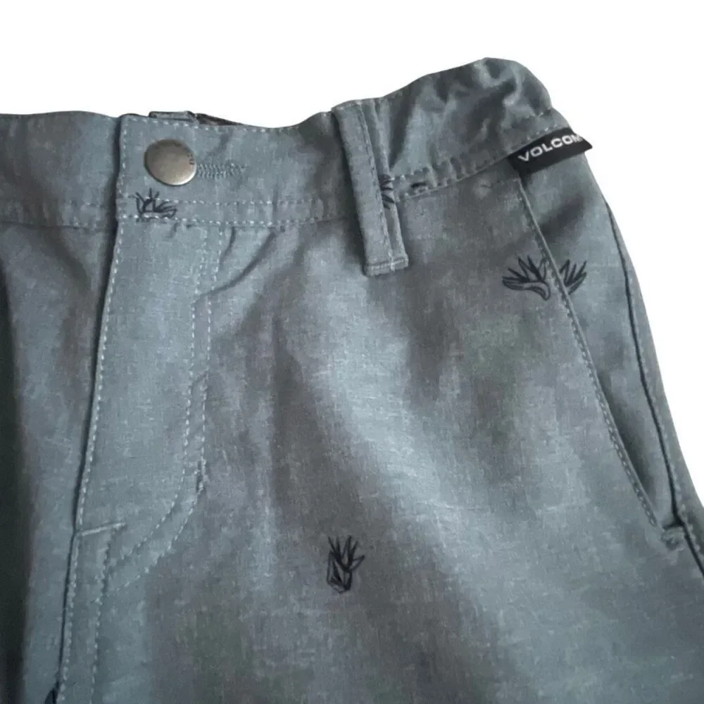EUC! Volcom Blue Hybrid Shorts w/Blue Bird of Paradise Print- Size 6